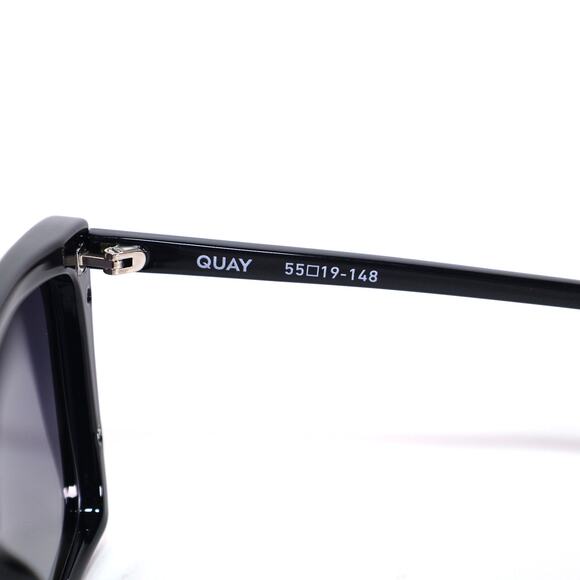 Quay Australia FRONT COVER Square Polarized Sunglasses - Black / Smoke - NWT - Picture 7 of 10